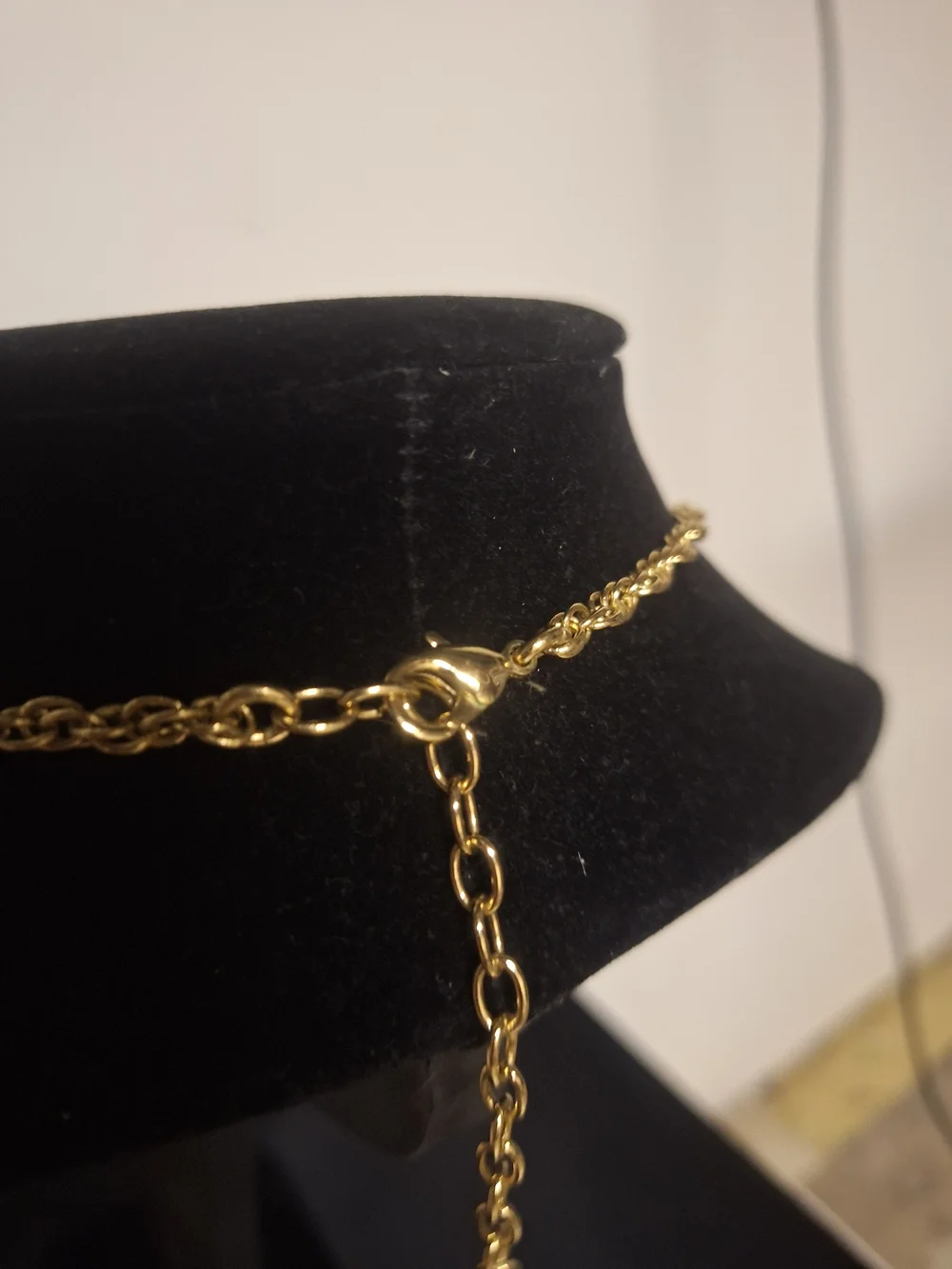 Talbots Gold-Tone Black Teardrop Statement Necklace